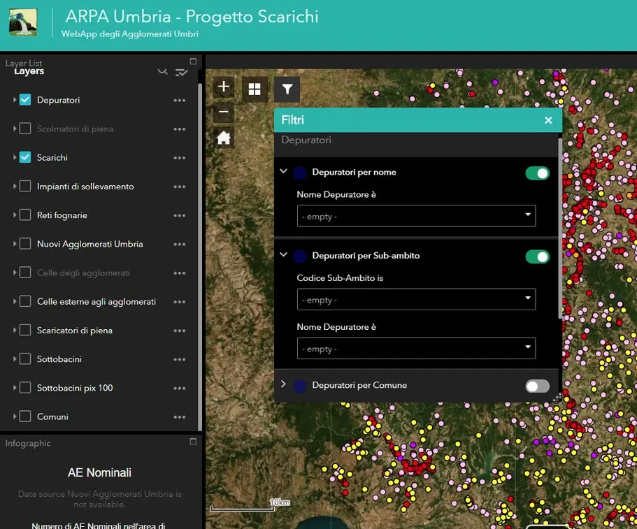 arpa database geografico sistema fognario depurativo 2 min gisAction Technology for Sustainable Development